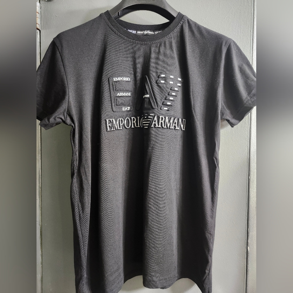 Emporium Armani Cotton Lycra tshirt with embossed lettering medium